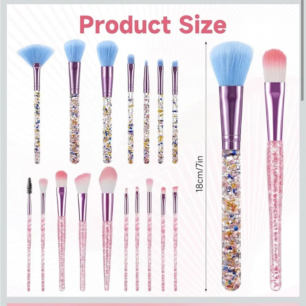 Glitter Makeup Brush Set with Case